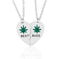 Leaves Best Friend Heart Pendant Necklace